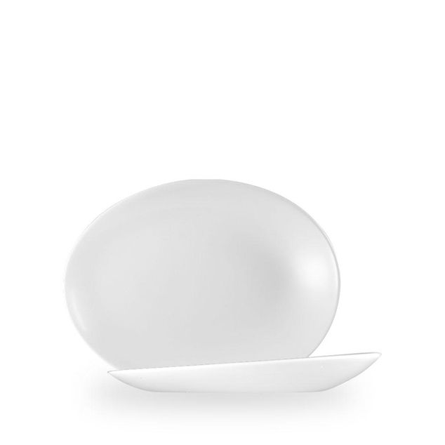 White Oval Orb Tallerken 25 X 19.4 X 3.2Cm