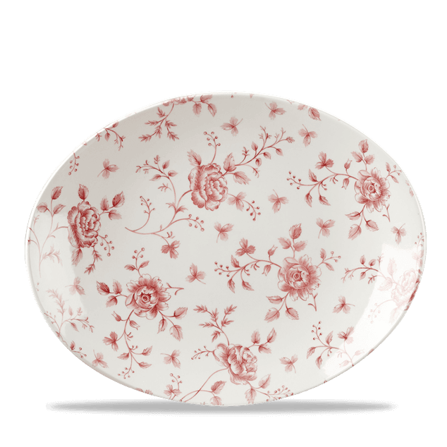 Rose Chintz Cranberry Orbit Oval Coupe Tallerken 31.7 X 25.5Cm