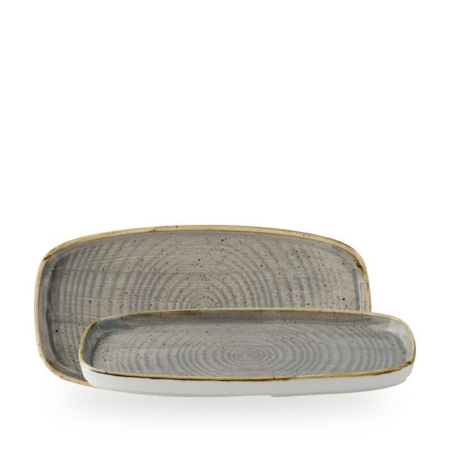 Stonecast Grey Oblong Chefs Plates 30x15,4cm H: 2cm