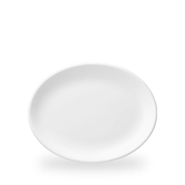 White Oval Tallerken 28Cm