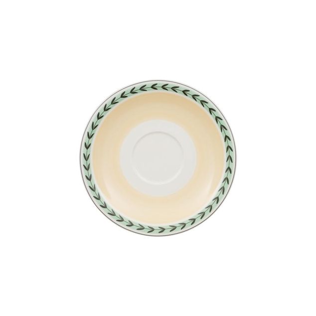 Charm & Breakfast French Garden Saucer white coffee cup XL 19,5 cm 300g