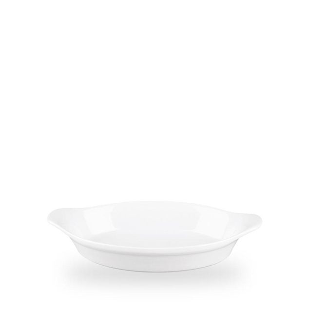 White Cookware Medium Oval Eared Ildfast 28 X 15.6Cm