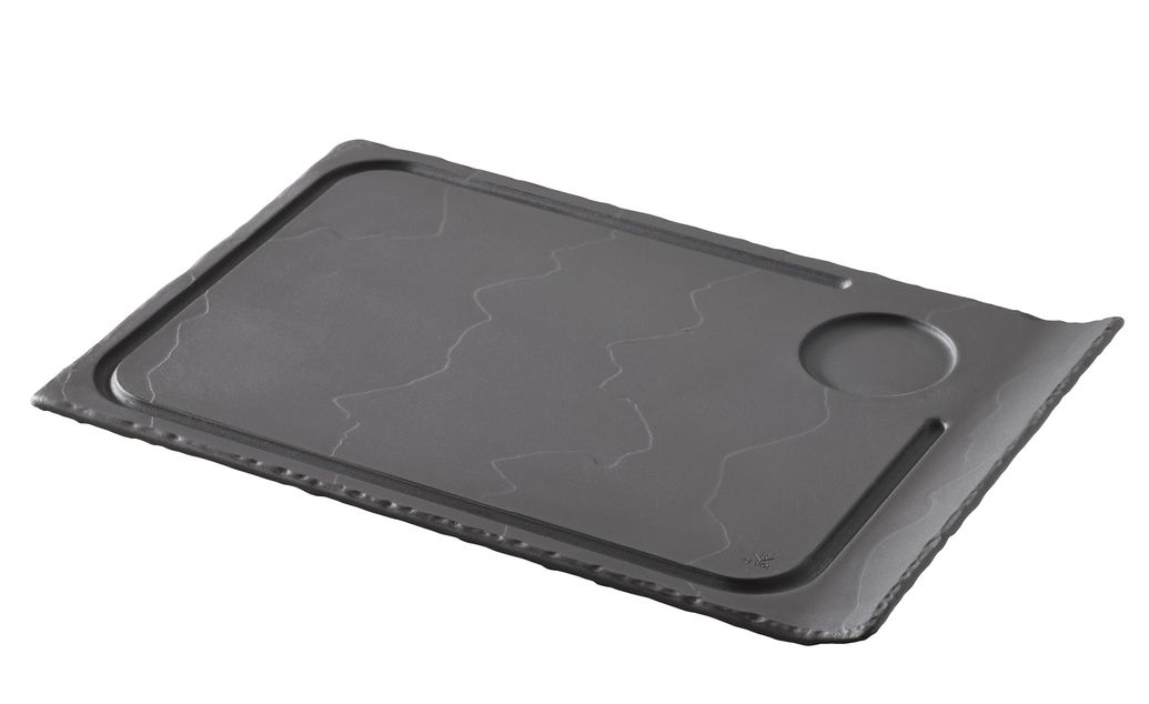 Basalt Steak Tallerken 1 Curved Edge Matt Slate Style