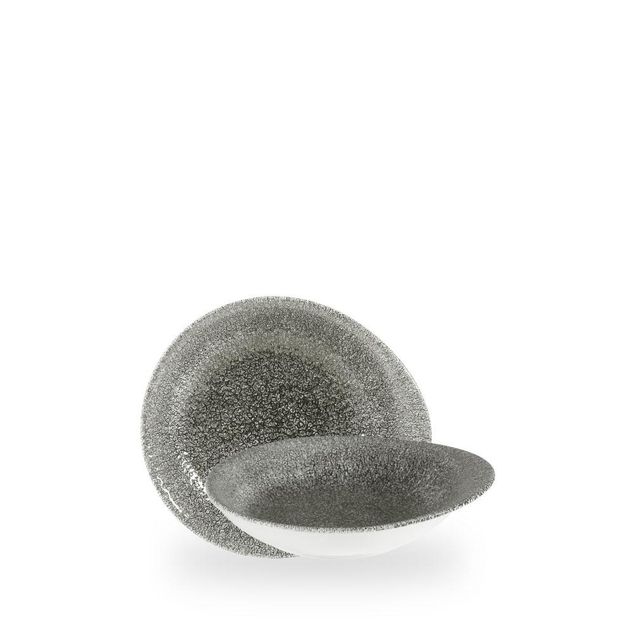 Raku Quartz Black Rund Lav bolle 18.5 X 16.8Cm