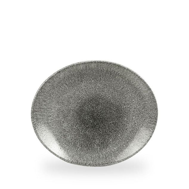 Raku Quartz Black Orbit Oval Coupe Tallerken 27 X 22.9Cm