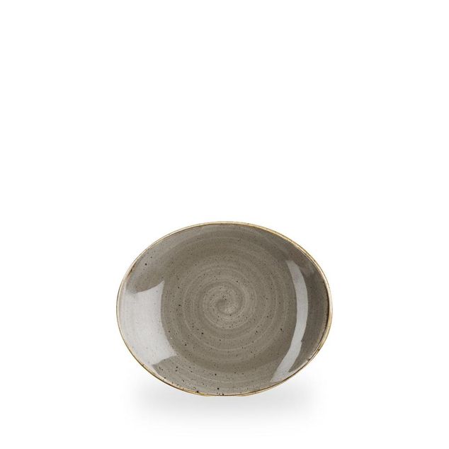Stonecast Grey Oval Coupe Tallerken 19.2 X 16Cm