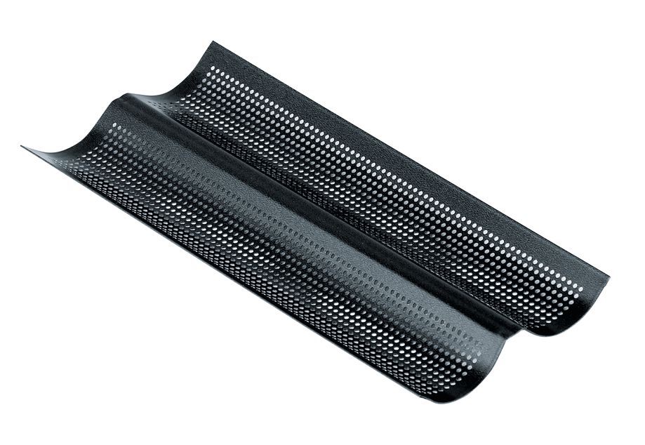 GOBEL Obsidian non-stick perforated French baguette baking pan - 380 x 160 mm