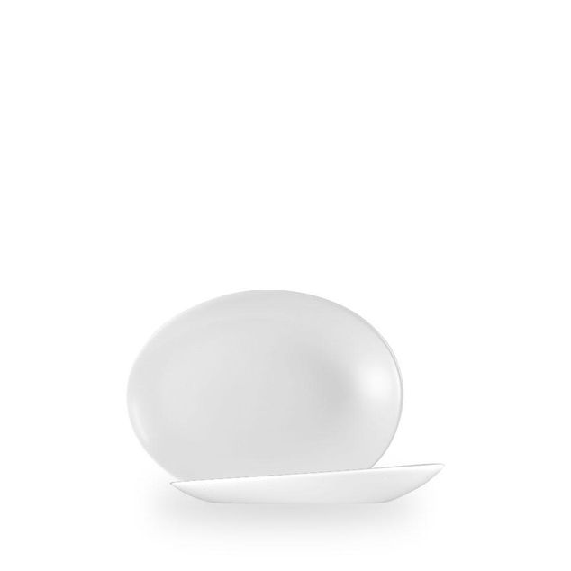 White Oval Orb Tallerken 19.5 X 15 X 2.5Cm