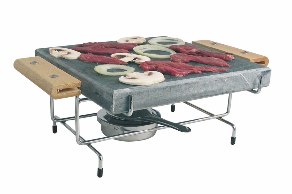 Louis Tellier (Bron Coucke) Grill stone with support - with stand - 17 x 17 cm