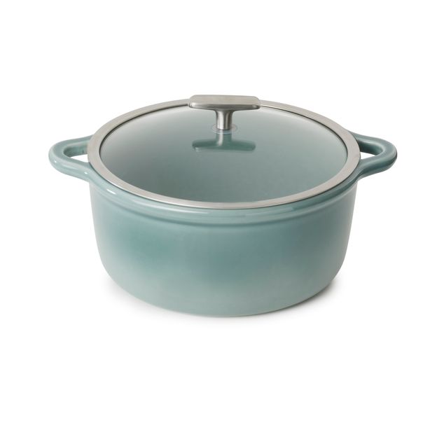 Bombance Round Cocotte 26Cm Induction With Glass Lid Cloud Grey + Glass