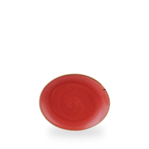 Stonecast Berry Red Orbit Oval Coupe Tallerken 19.2 X 16Cm