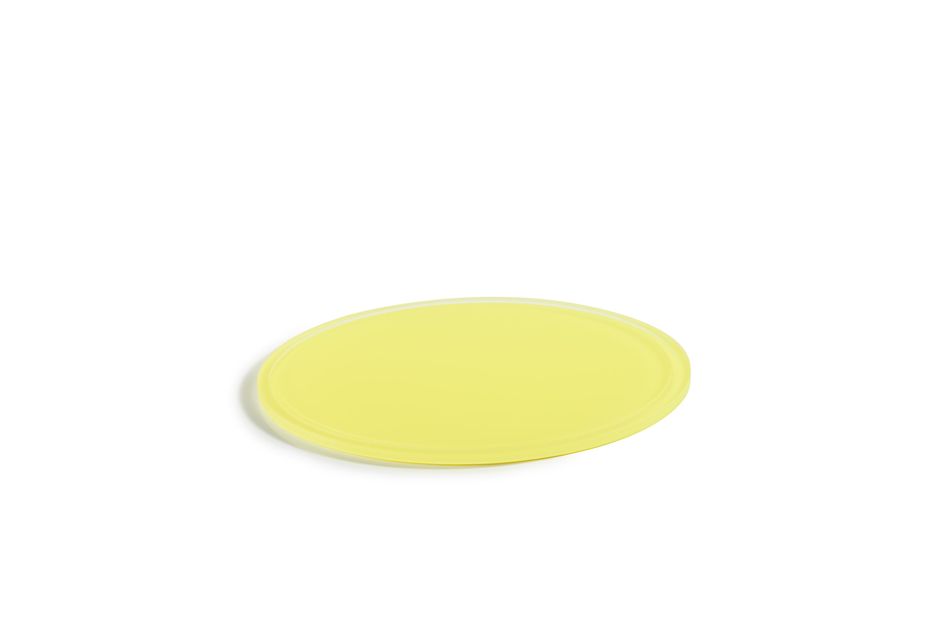 Rund Fat 23cm W/Groove For Cloche Nacryl Lemon