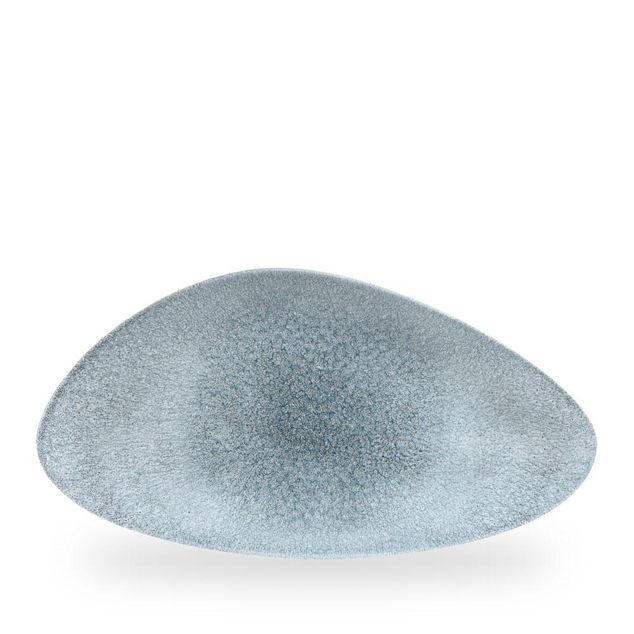 Raku Topaz Blue Triangle Chefs Tallerken 35.5 X 18.8Cm