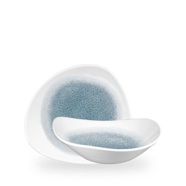 Raku Topaz Blue Lotus Bolle 23.5Cm