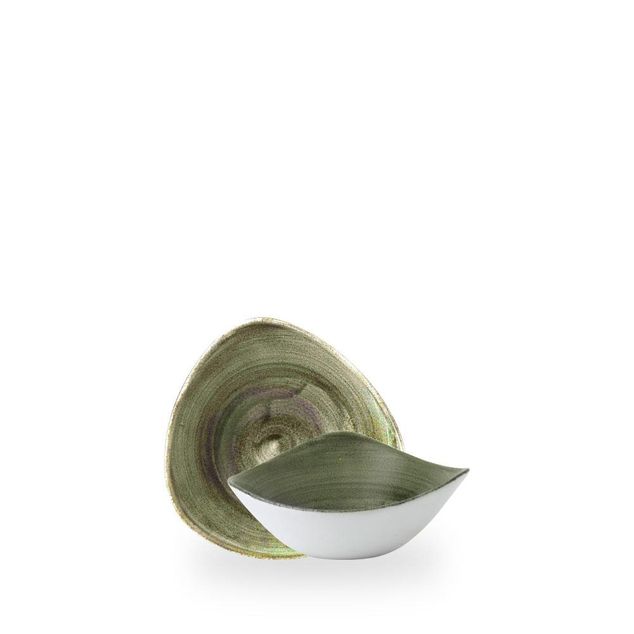 Stonecast Patina Burnished Green Triangular Bolle 15.3Cm