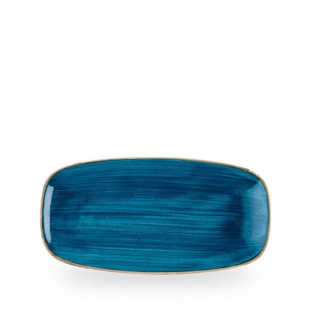 Stonecast Java Blue Chefs Oblong Plate 29.8cm x 15.3cm