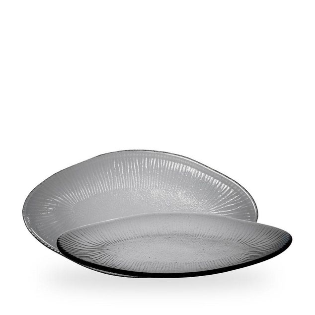 Bamboo Organic Glass Oval Platter 30 X 16.2Cm