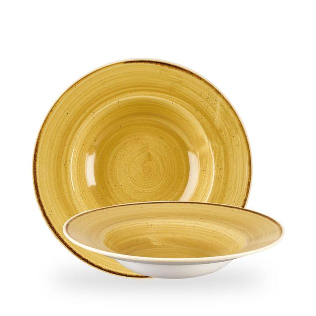 Stonecast Mustard Profile Wide Rim Bolle Large 28Cm