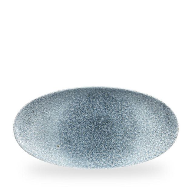 Raku Topaz Blue Oval Chefs Tallerken 34.7 X 17.3Cm