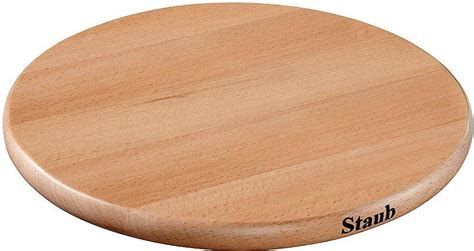 Staub Grytunderlag Rund 23Cm I Bøk Med Magnet