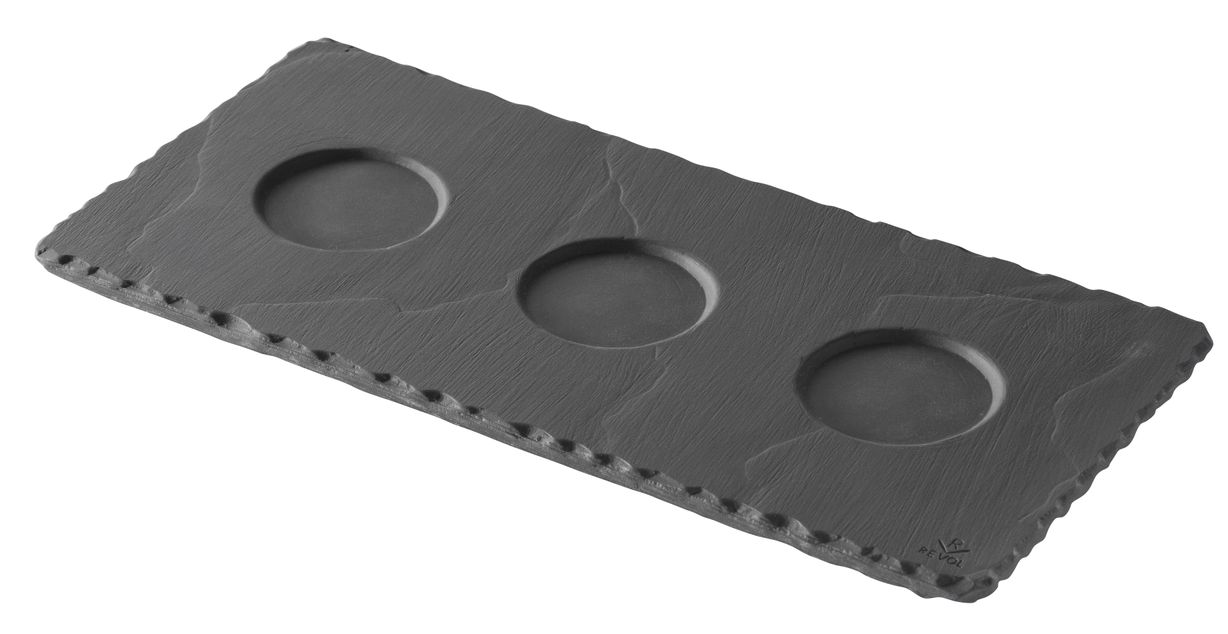 Basalt Fat Med 3 Indents 25X12Cm Matt Slate Style