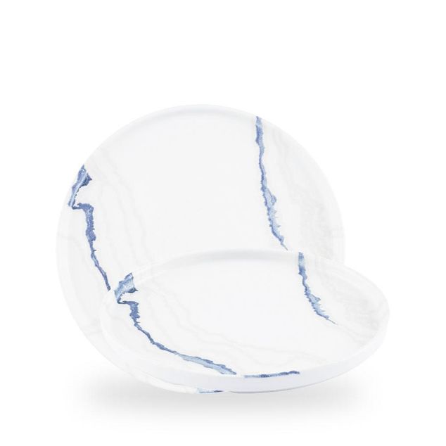Inked Tide Accents Blue / Walled Plate  / 26cm 2cm