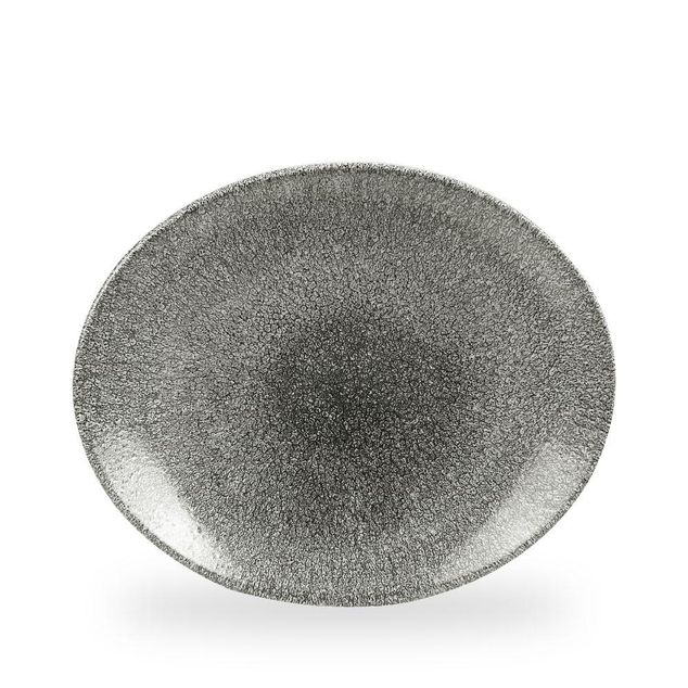 Raku Quartz Black Orbit Oval Coupe Tallerken 31.7 X 25.5Cm