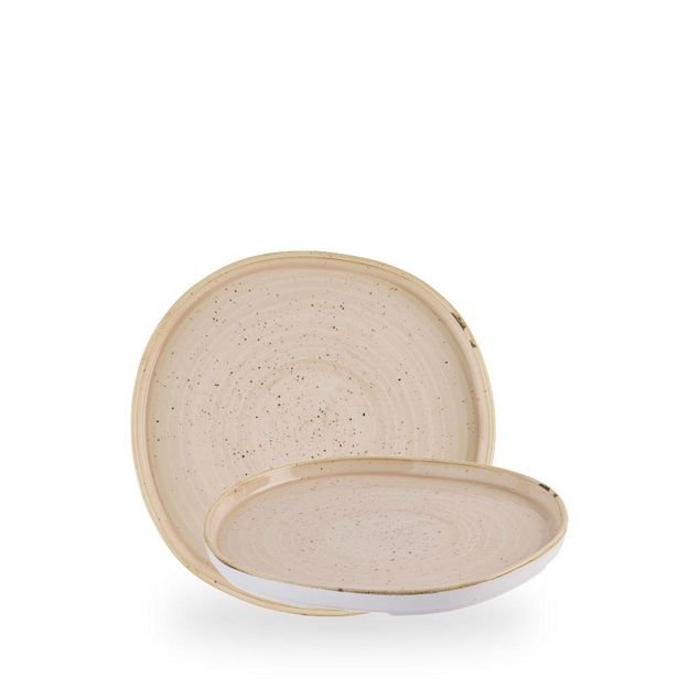 Stonecast Nutmeg Cream Organic Walled Plate 21cm H:2cm