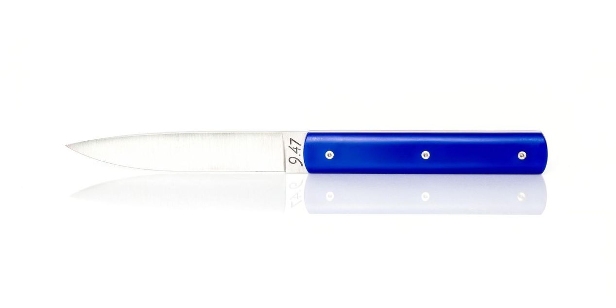 Perceval Table knife 947 polyacetal France blue handle