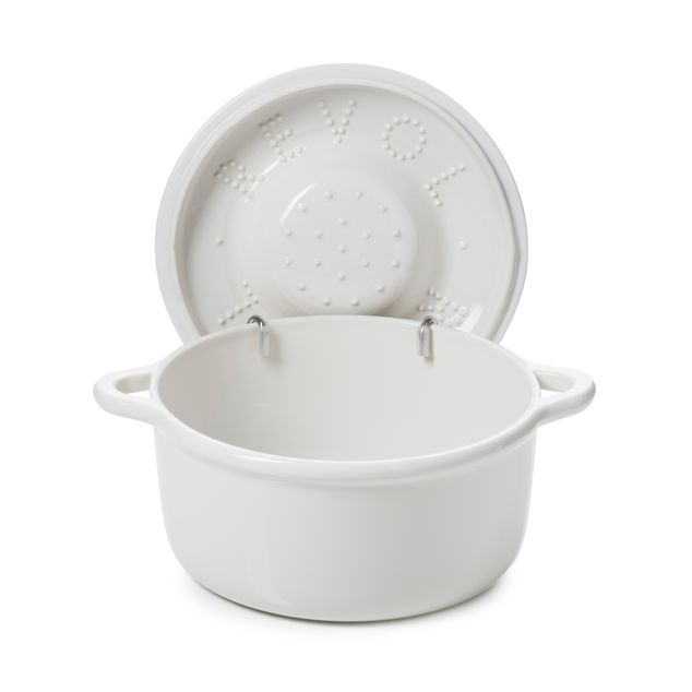 Bombance Round Cocotte 26Cm Induction With Porcelain Lid Alabaster White