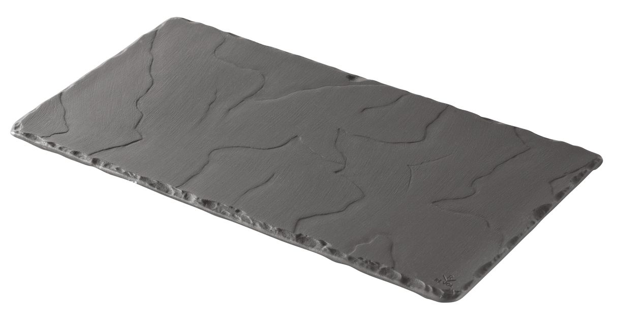 Basalt Rectangular Tallerken 30X16Cm Matt Slate Style