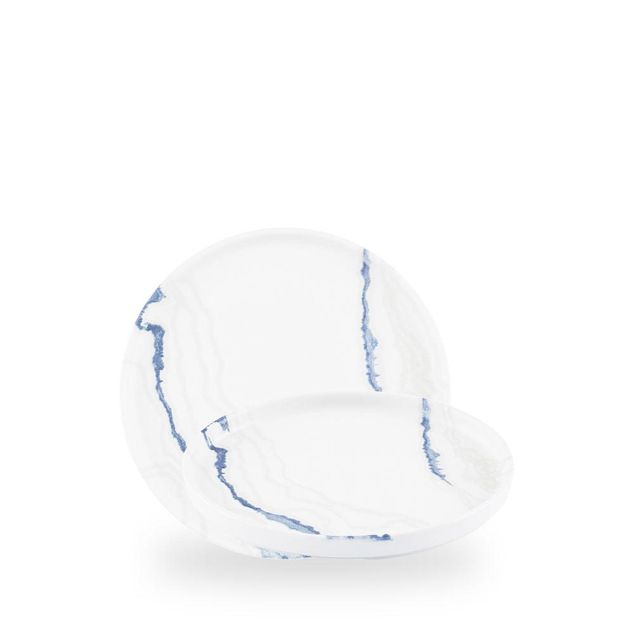 Inked Tide Accents Blue / Walled Plate  / 21cm 2cm