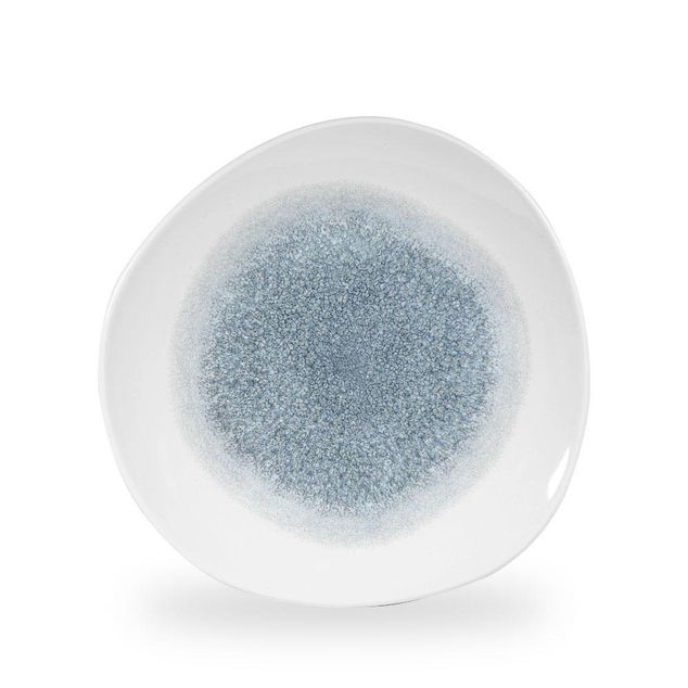 Raku Topaz Blue Rund Trace Tallerken 28.6Cm
