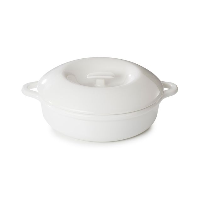 Bombance Round Cocotte 31Cm Induction With Porcelain Lid Alabaster White