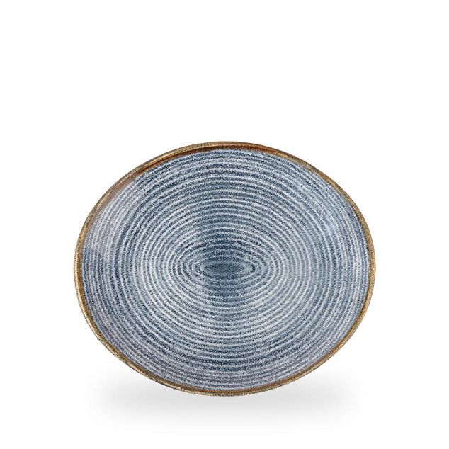 Studio Prints Slate Blue Orbit Oval Coupe Tallerken 27 X 22.9Cm