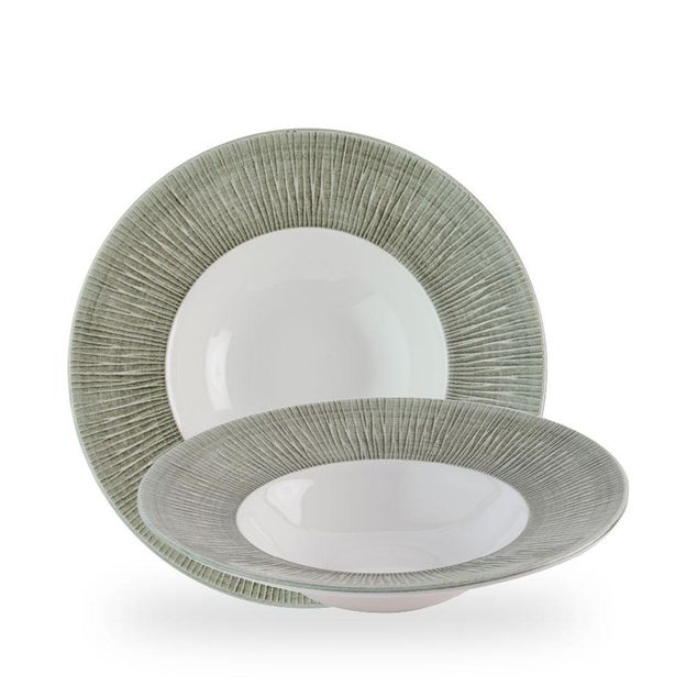 Bamboo Ceramic Spinwash Alpine Wide Rim Bowl 24cm