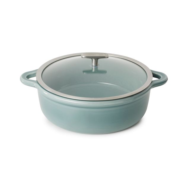 Bombance Round Cocotte 29Cm Induction With Glass Lid Cloud Grey + Glass