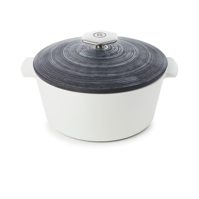 Revolution 2 Rund Cocotte 9''/22Cm Matt Slate Style Induc.Cres.Argente