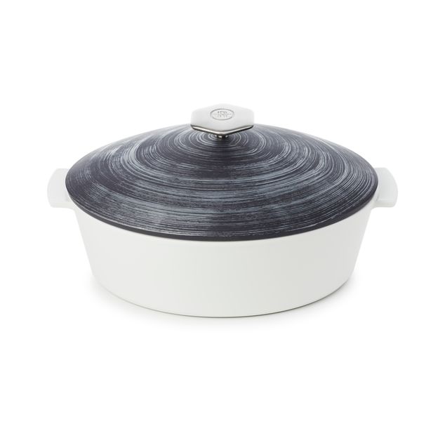 Revolution 2 Oval Cocotte 12.75''/32.5Cm Matt Slate Style Induc.Cres.Argent