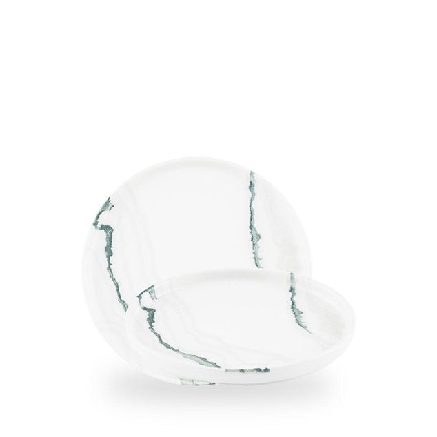 Inked Tide Accents Green / Walled Plate  / 21cm 2cm