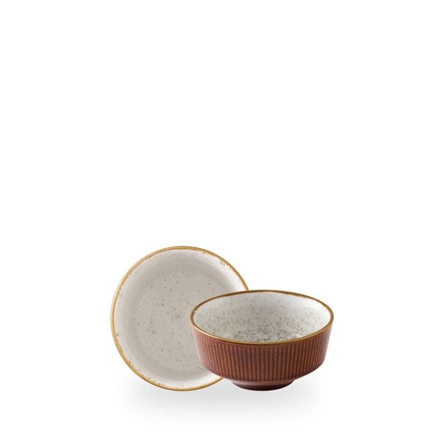 Cinnamon Brown Barley White Kochi Soup Bowl 40cl H: 6.2cm Dia: 13cm