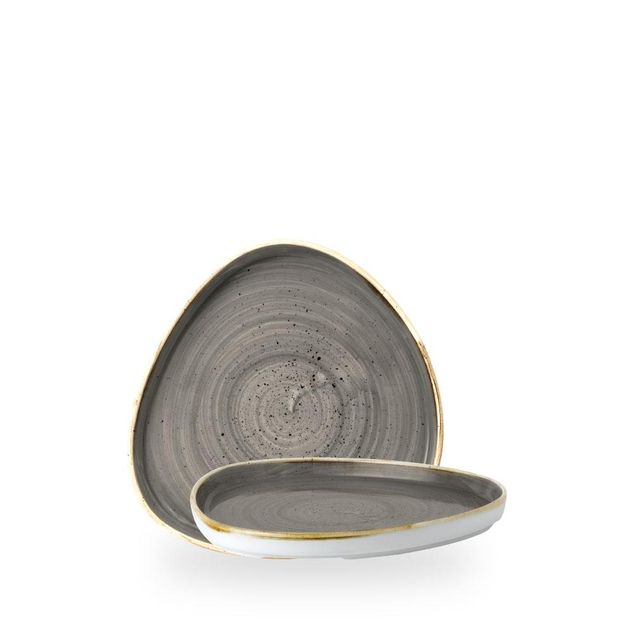 Stonecast Grey Triangle Walled Chefs Tallerken 20Cm