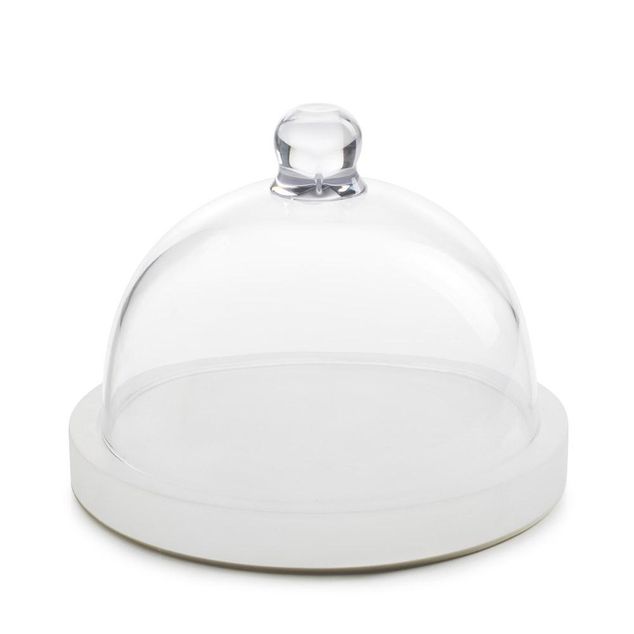 Mealplak Podium B&B Plate With Dome White Nacryl White
