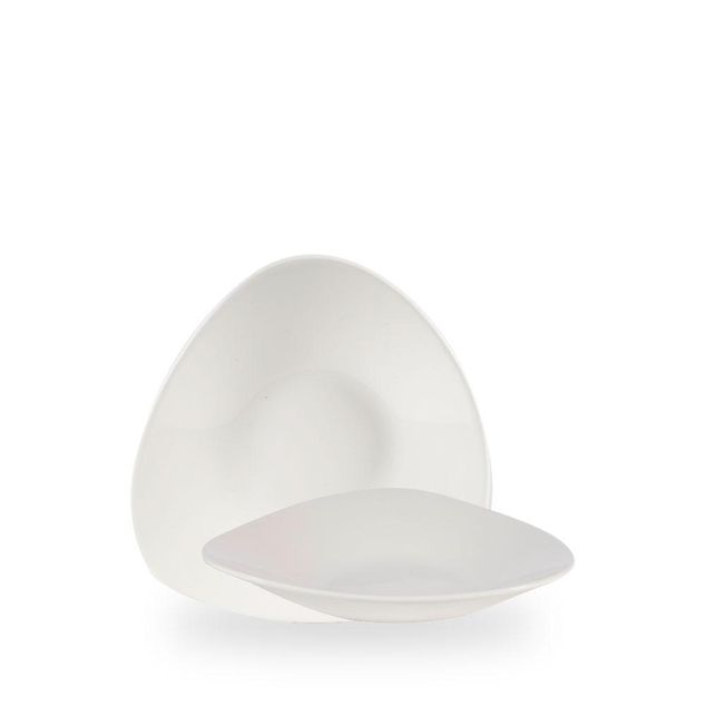 White Triangle Shallow Bolle 21 X 21Cm
