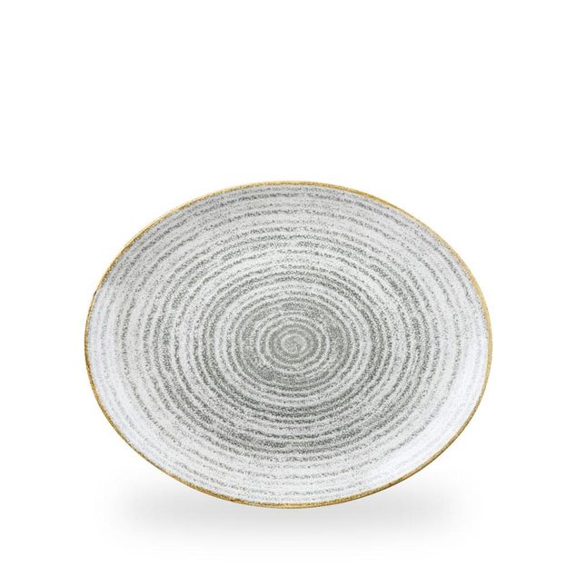 Studio Prints Stone Grey Orbit Oval Coupe Tallerken 27 X 22.9Cm