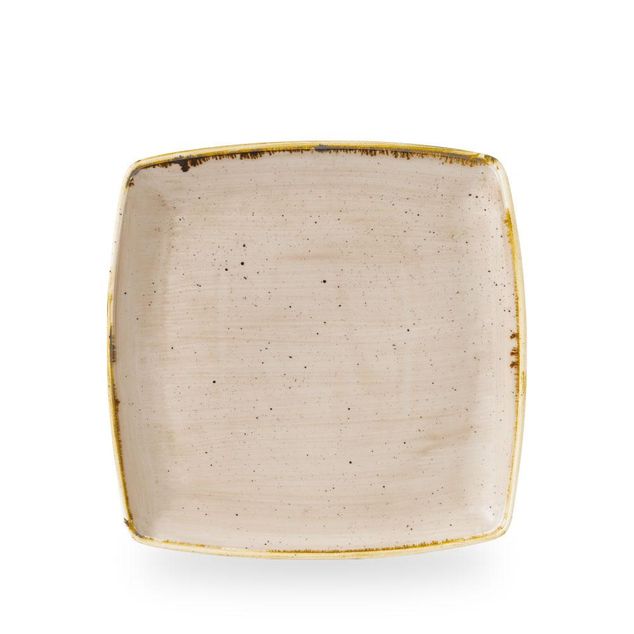 Stonecast Nutmeg Cream Dyp Kvadrat Tallerken 26.8Cm