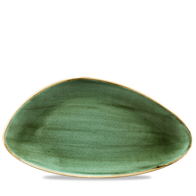 Stonecast Samphire Green Triangle Chefs Tallerken 35.5 X 18.8Cm