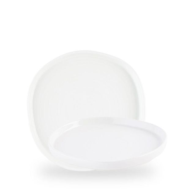 White Organic Walled Plate 25.5cm H:2cm