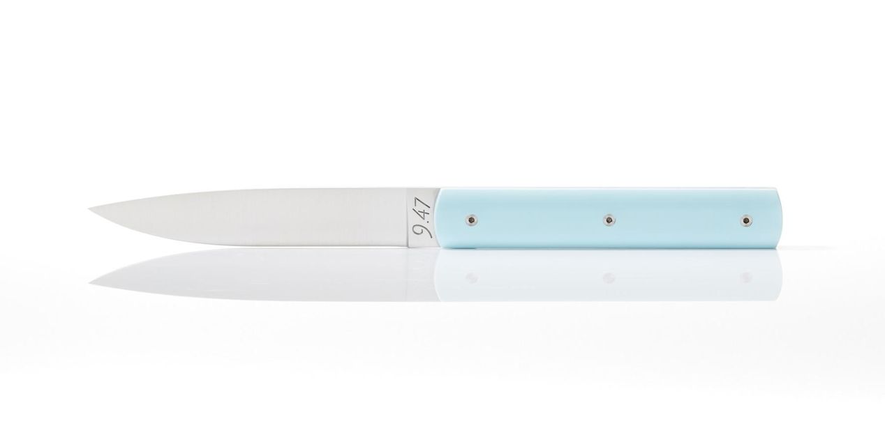 Perceval Table knife 947 polyacetal sky blue handle