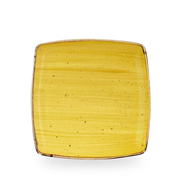 Stonecast Mustard Dyp Kvadrat Tallerken 26.8Cm
